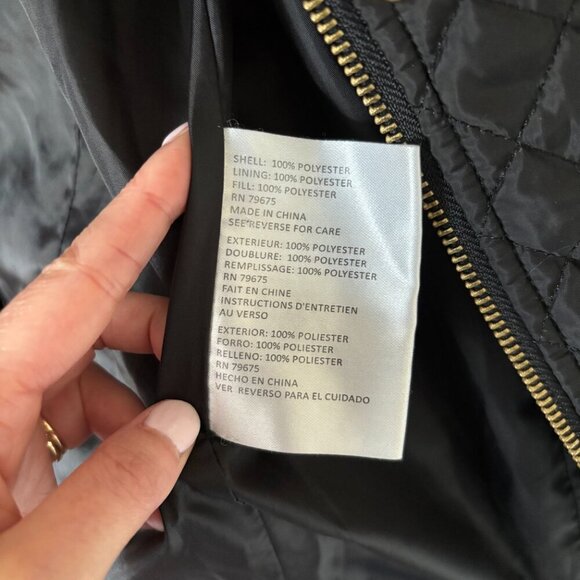Michael Kors Quilted Black Jacket Womens Size Extra Small Preppy Winter Coat - Picture 9 of 16